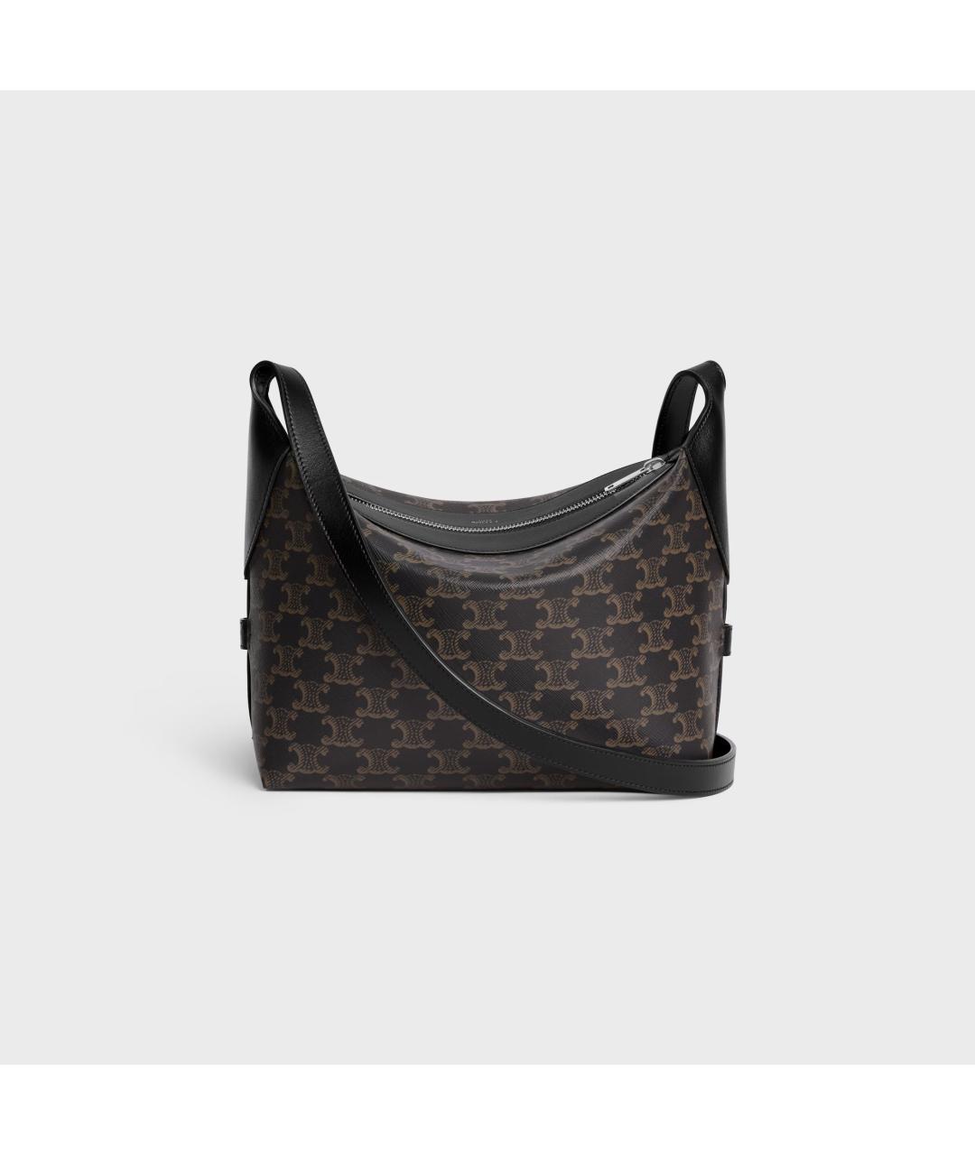 CELINE Черная тканевая сумка на плечо, фото 3