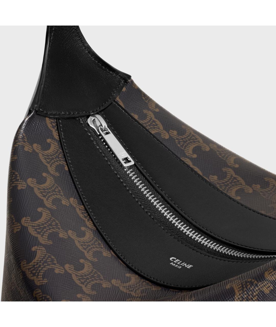 CELINE Черная тканевая сумка на плечо, фото 5