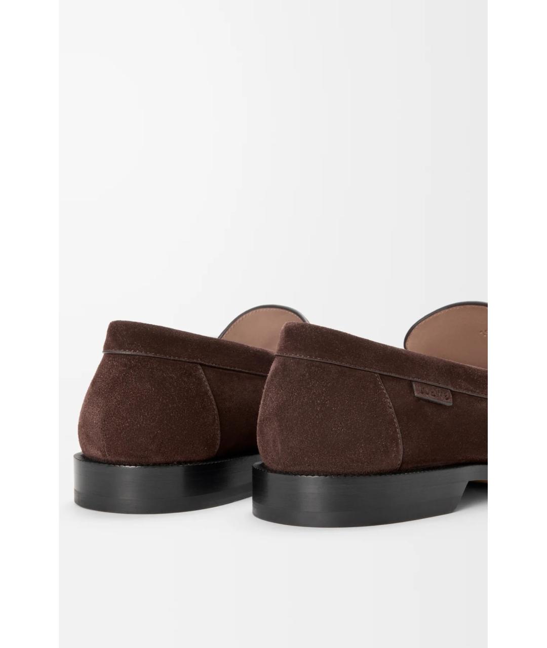 LOEWE Коричневые замшевые лоферы, фото 4