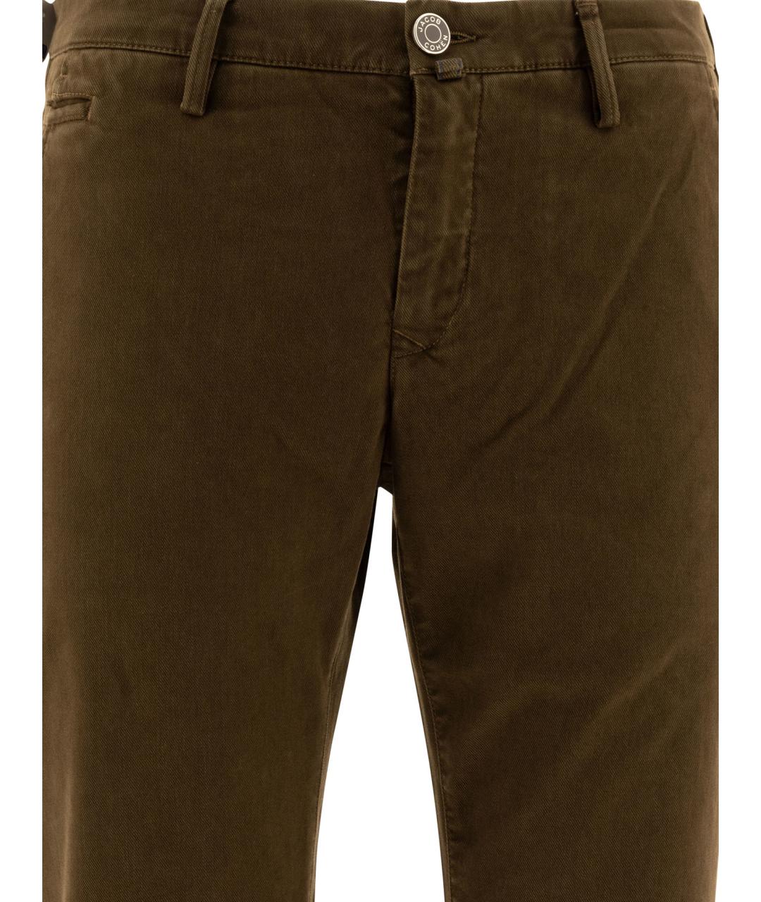 JACOB COHEN Коричневые хлопковые повседневные брюки, фото 3