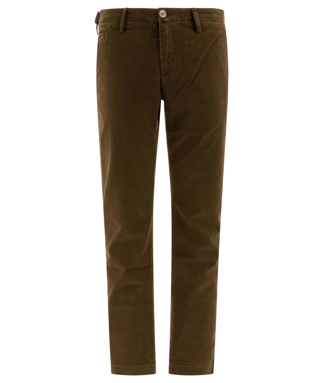 JACOB COHEN Коричневые хлопковые повседневные брюки, фото 1