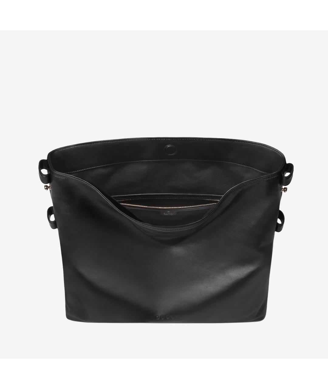 GUCCI Черная кожаная сумка с короткими ручками, фото 3