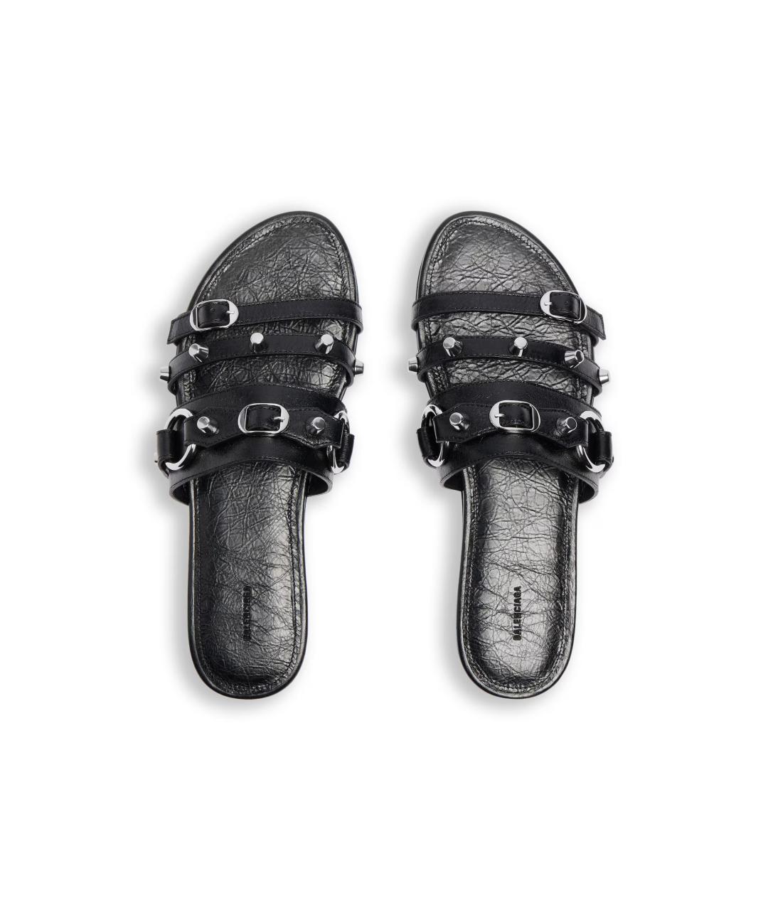 BALENCIAGA Черные кожаные сандалии, фото 4