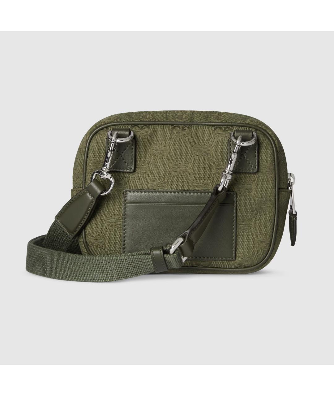 GUCCI Зеленая хлопковая сумка на плечо, фото 4