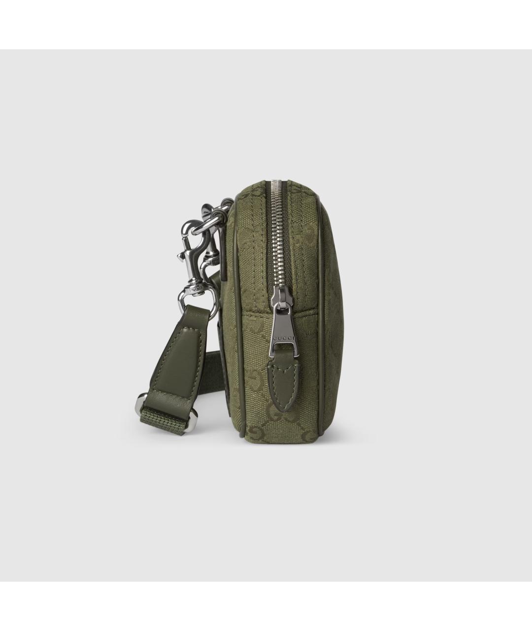 GUCCI Зеленая хлопковая сумка на плечо, фото 5