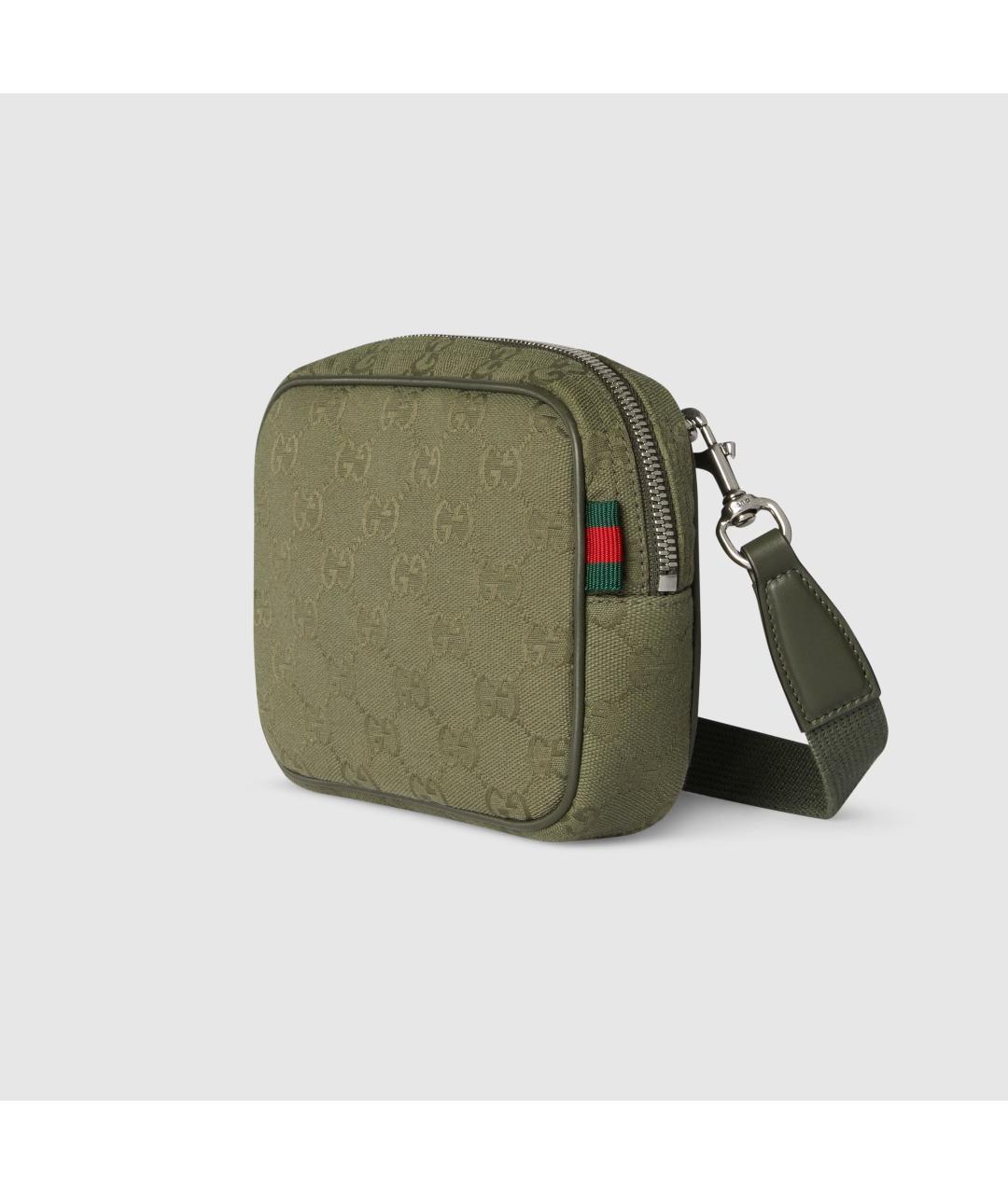 GUCCI Зеленая хлопковая сумка на плечо, фото 2