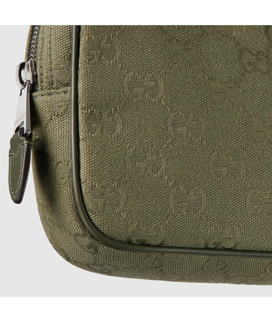 GUCCI Зеленая хлопковая сумка на плечо, фото 7