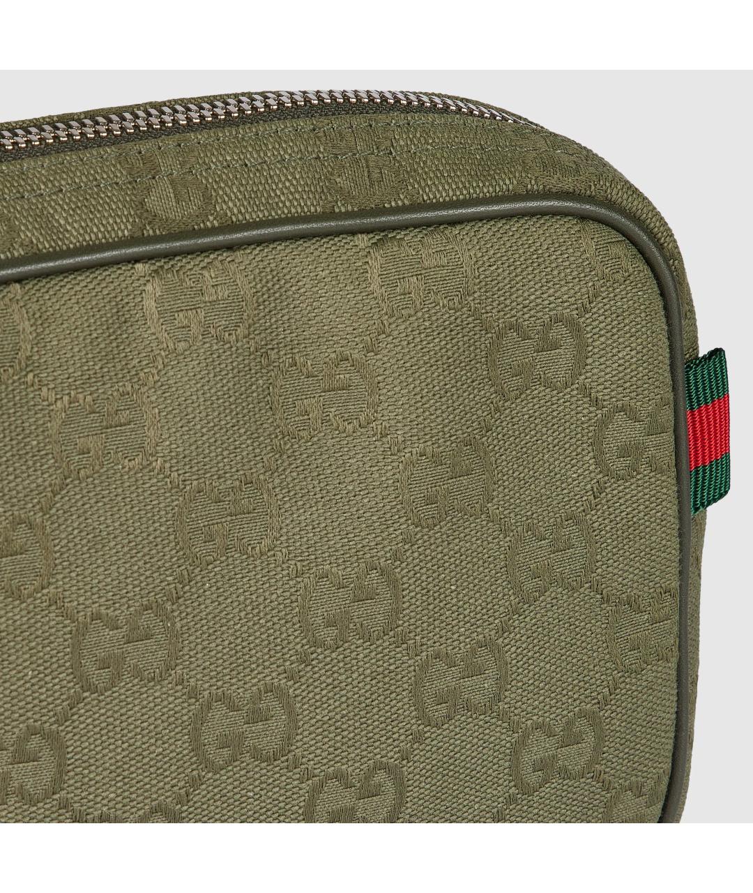 GUCCI Зеленая хлопковая сумка на плечо, фото 3