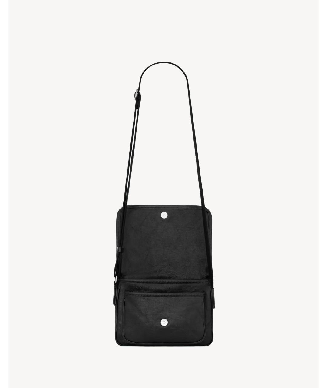 SAINT LAURENT Черная кожаная сумка на плечо, фото 5