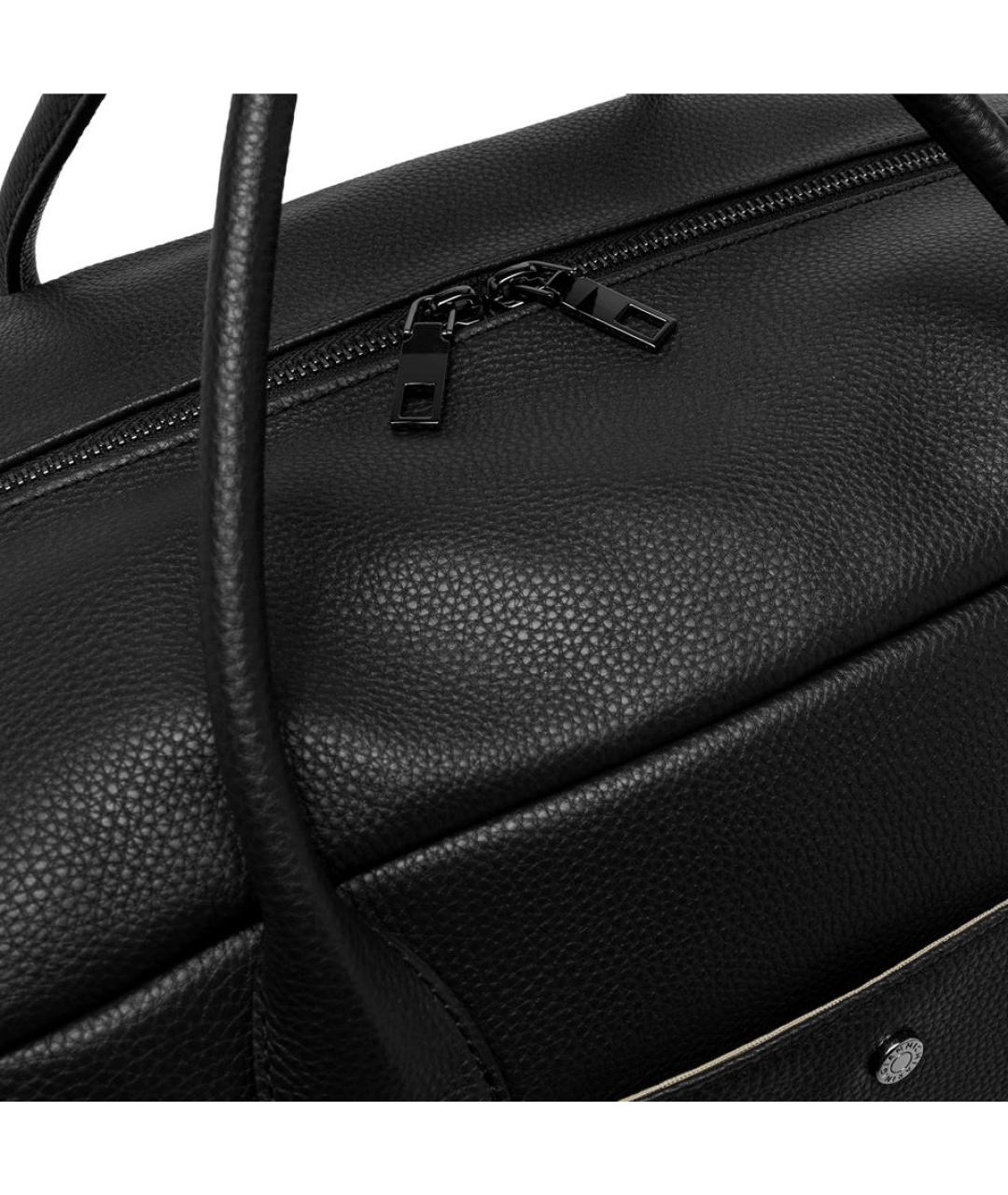 Gianni Chiarini Черная кожаная дорожная/спортивная сумка, фото 5