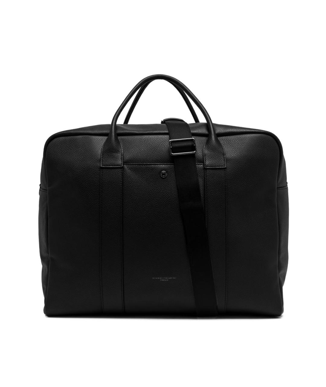 Gianni Chiarini Черная кожаная дорожная/спортивная сумка, фото 4