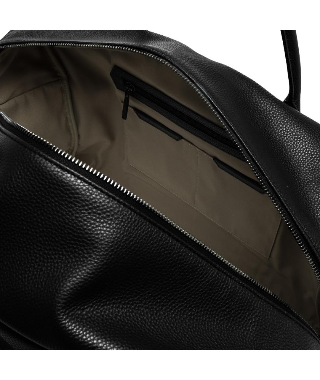 Gianni Chiarini Черная кожаная дорожная/спортивная сумка, фото 3