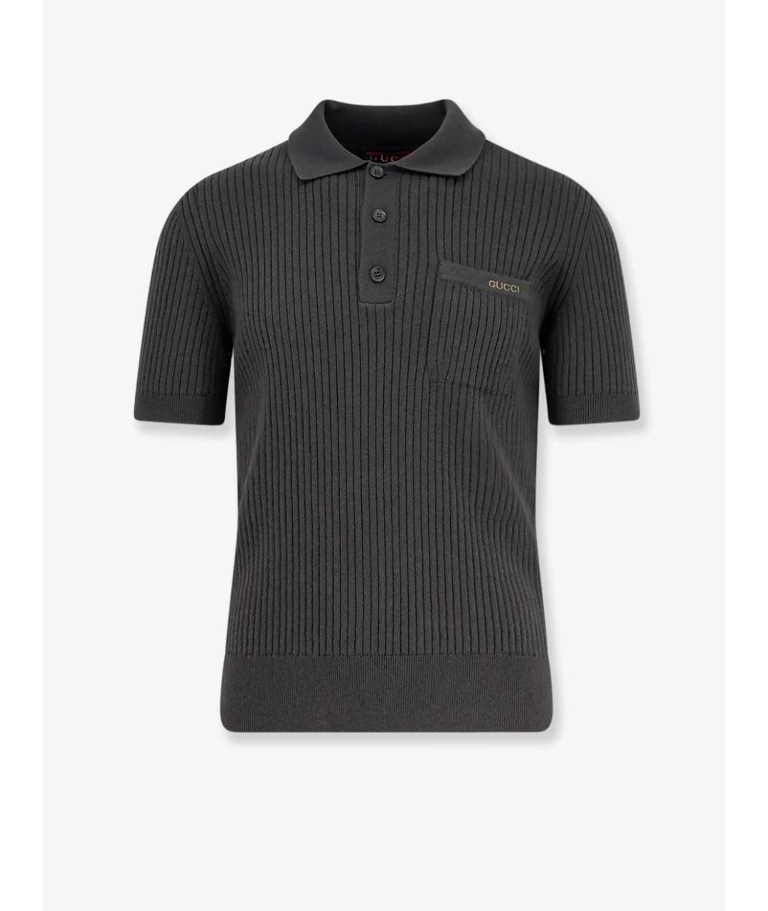 GUCCI Зеленые хлопко-шерстяное поло с коротким рукавом, фото 1