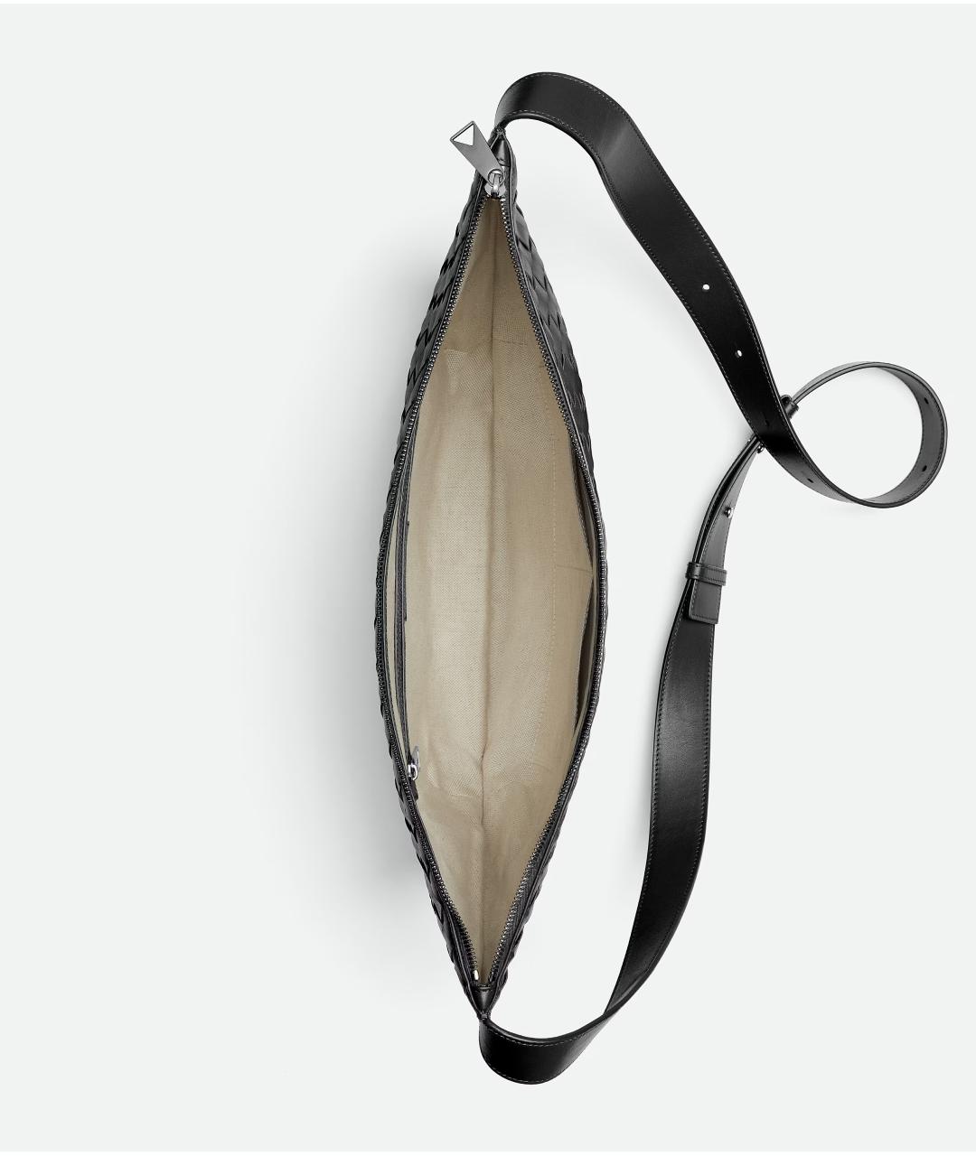 BOTTEGA VENETA Черная кожаная сумка на плечо, фото 2