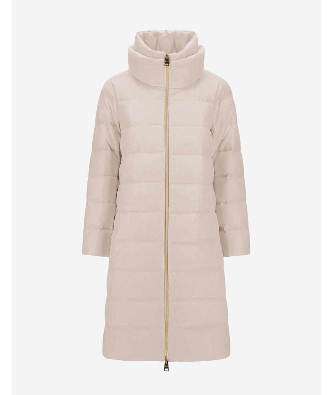 HERNO Бежевый шелковый пуховик, фото 1