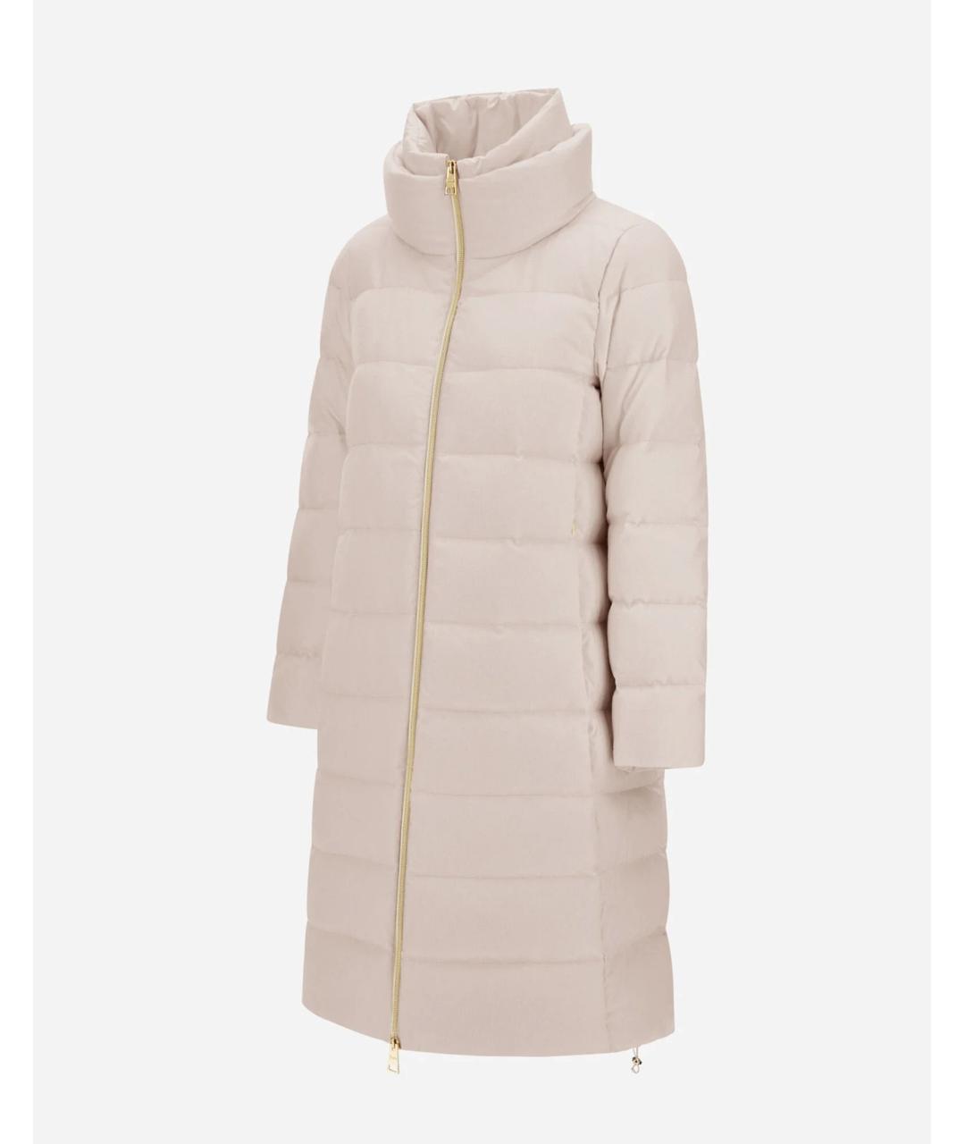 HERNO Бежевый шелковый пуховик, фото 3