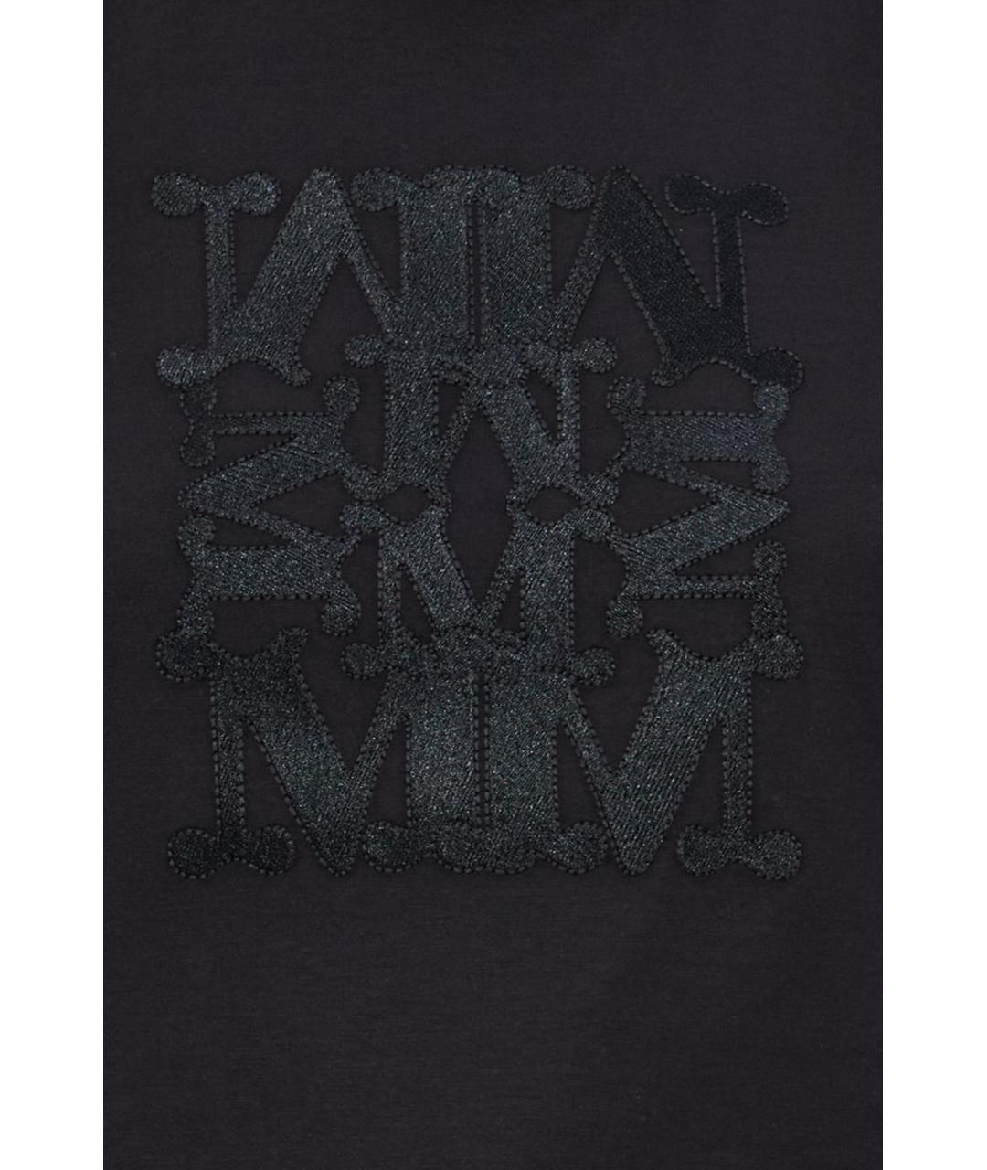 MAX MARA Черная хлопковая футболка, фото 2
