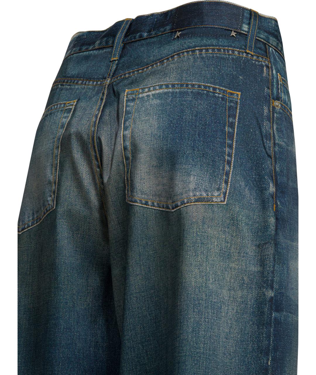 GOLDEN GOOSE DELUXE BRAND Синие хлопко-полиэстеровые прямые джинсы, фото 4