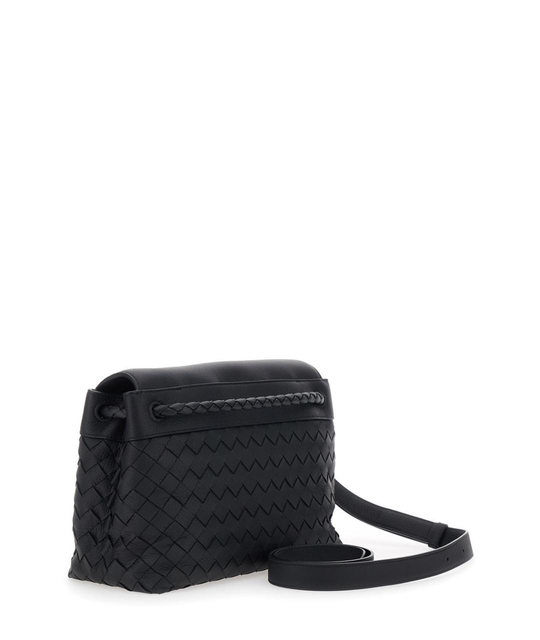 BOTTEGA VENETA Черная кожаная сумка на плечо, фото 4