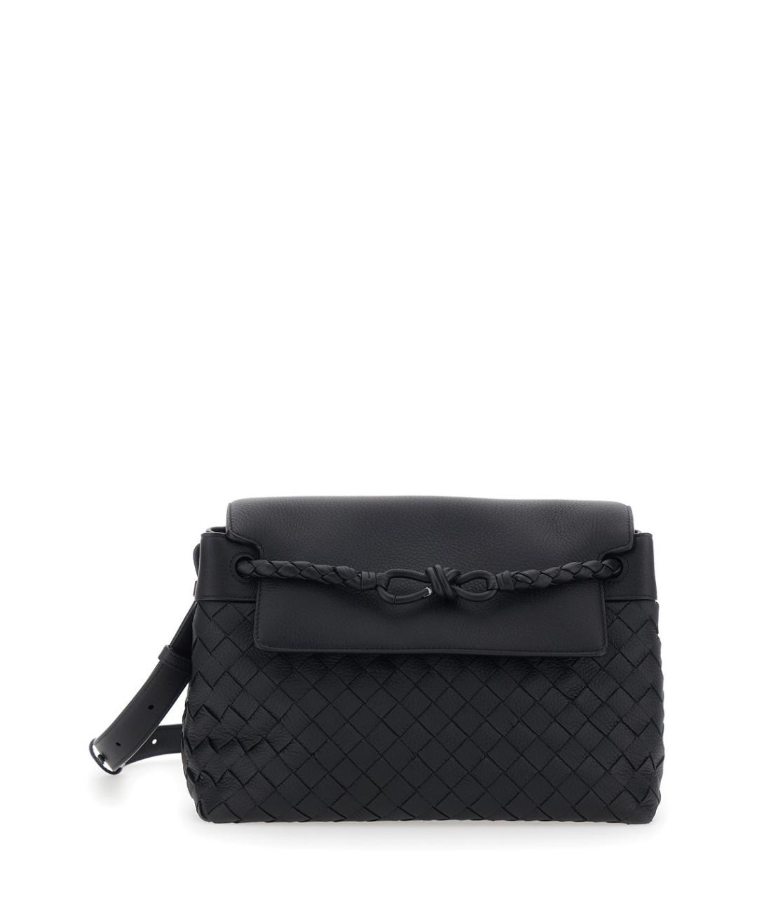 BOTTEGA VENETA Черная кожаная сумка на плечо, фото 5