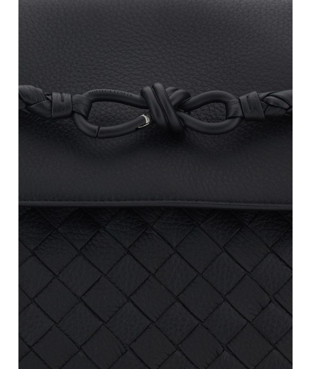 BOTTEGA VENETA Черная кожаная сумка на плечо, фото 2