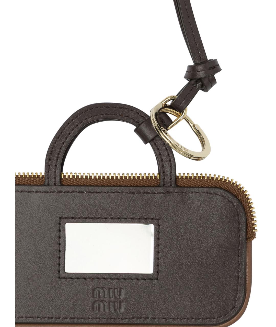 MIU MIU Коричневый брелок, фото 2