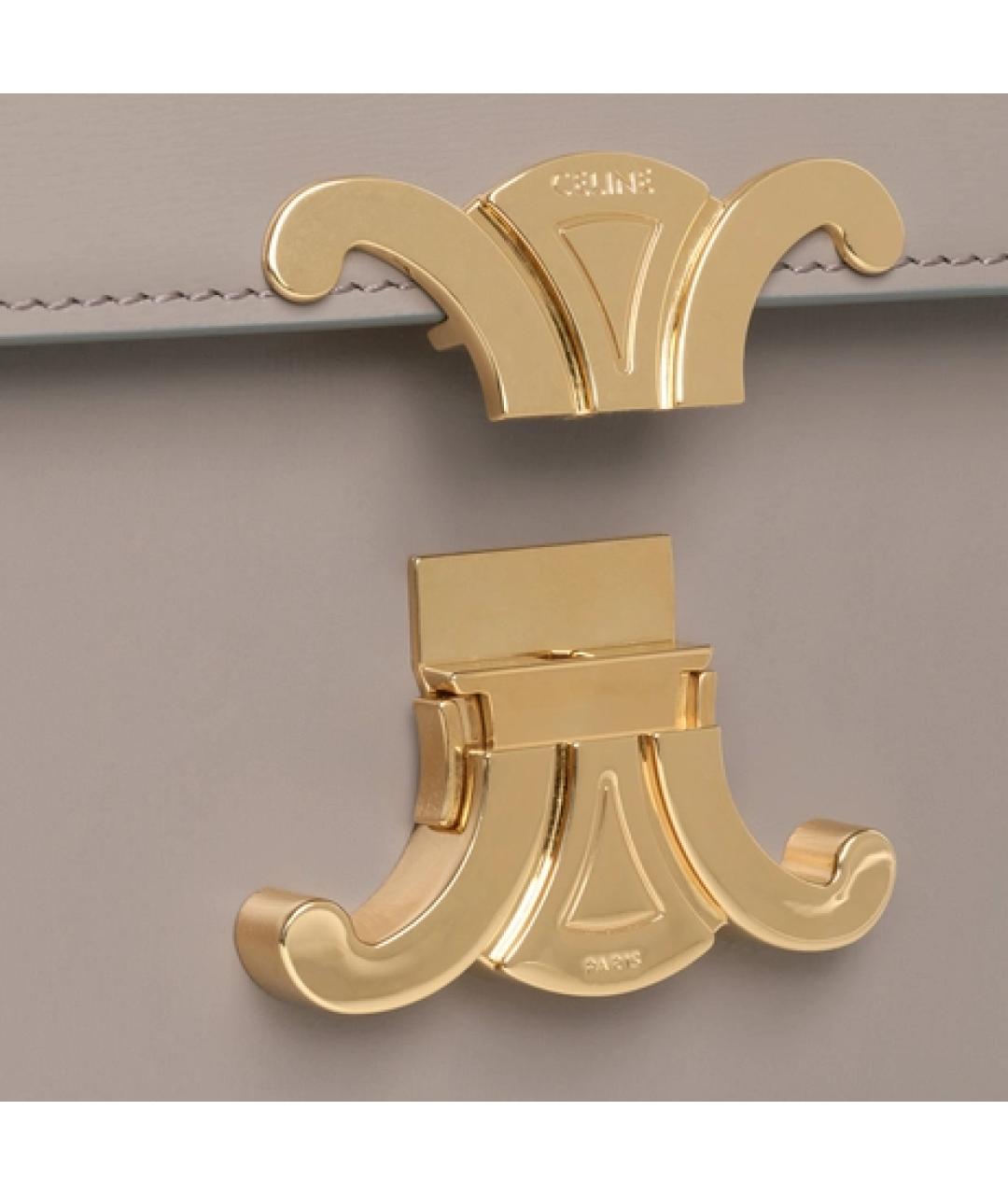 CELINE Бежевая кожаная сумка через плечо, фото 4