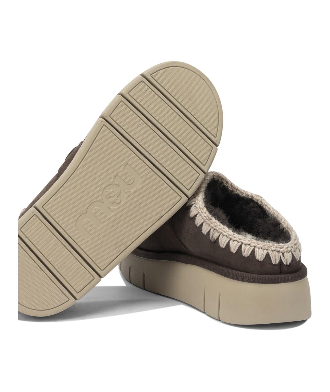 MOU Коричневые замшевые сабо, фото 5