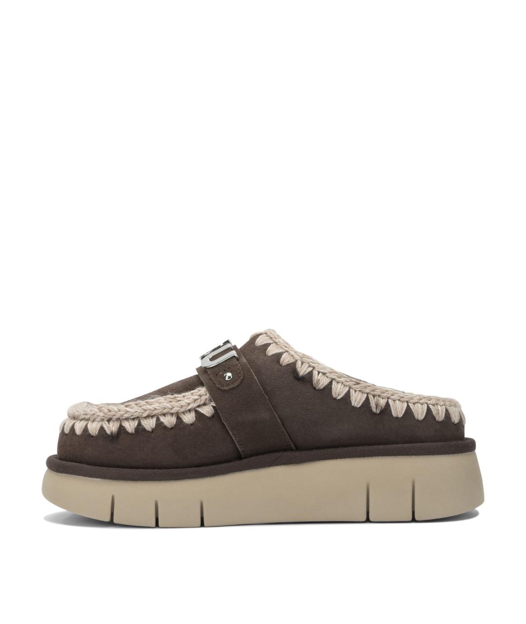 MOU Коричневые замшевые сабо, фото 3