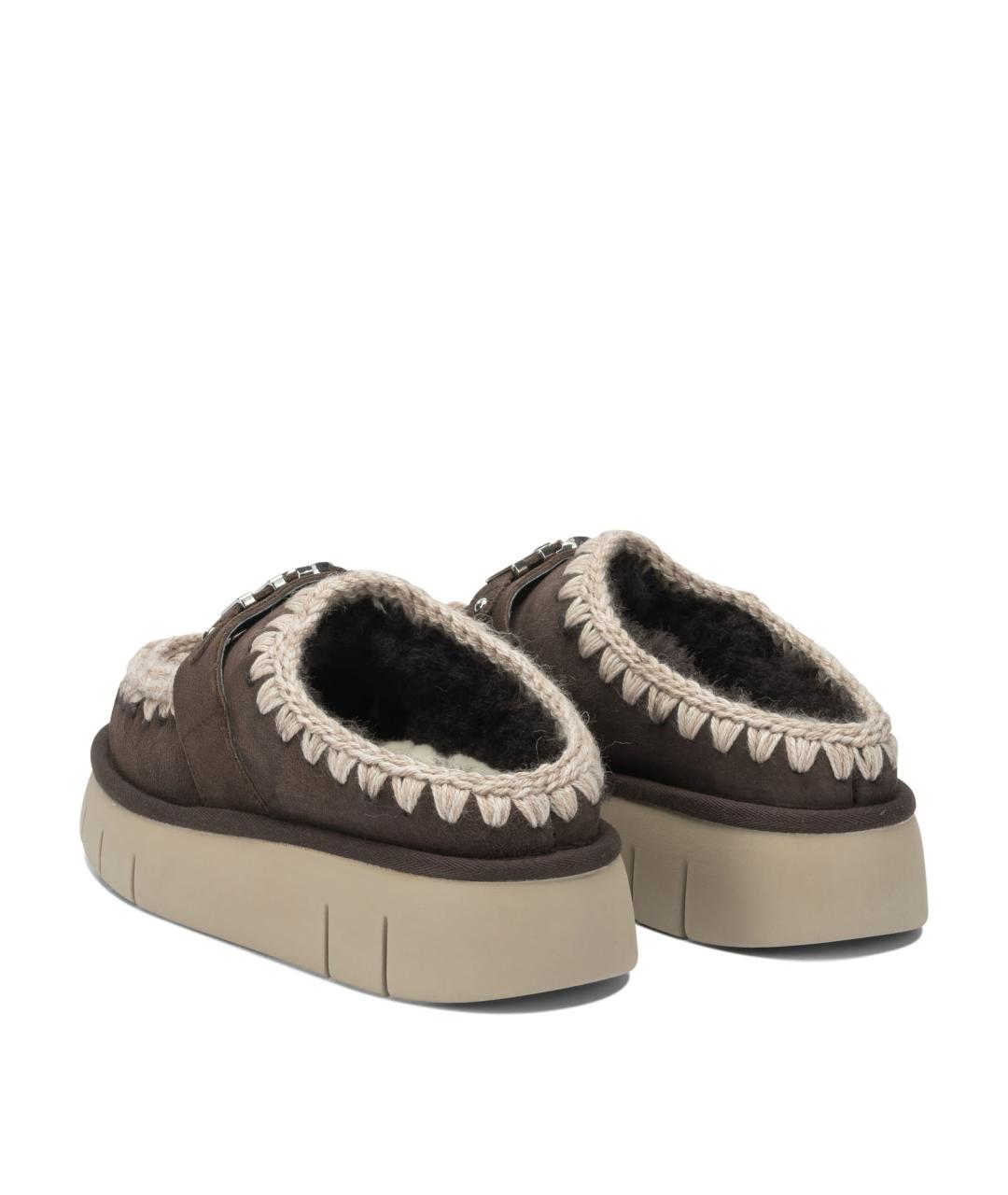MOU Коричневые замшевые сабо, фото 4