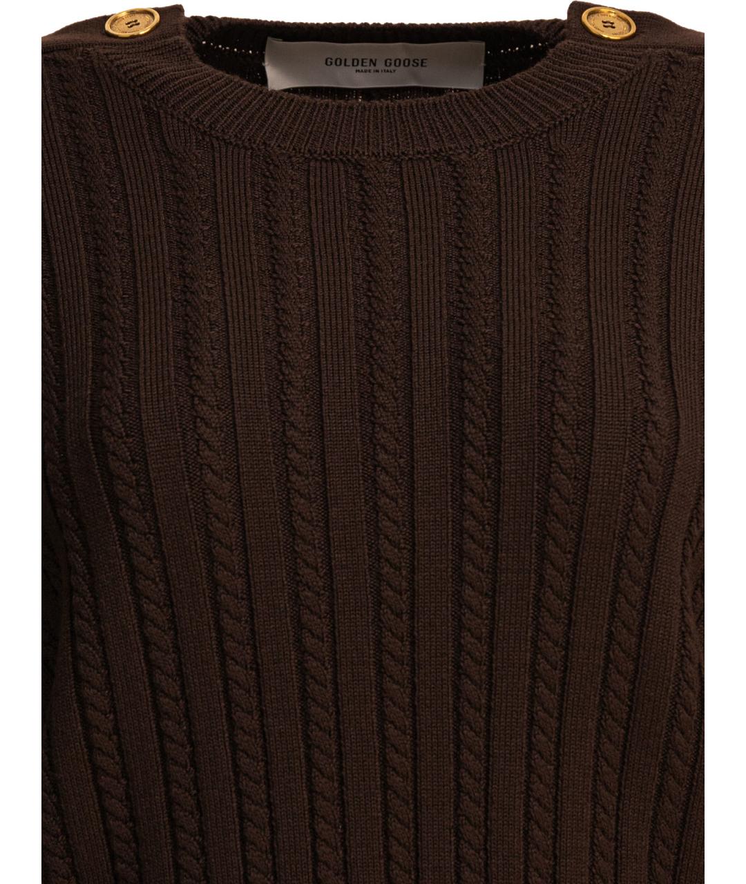 GOLDEN GOOSE DELUXE BRAND Коричневый шерстяной джемпер / свитер, фото 3