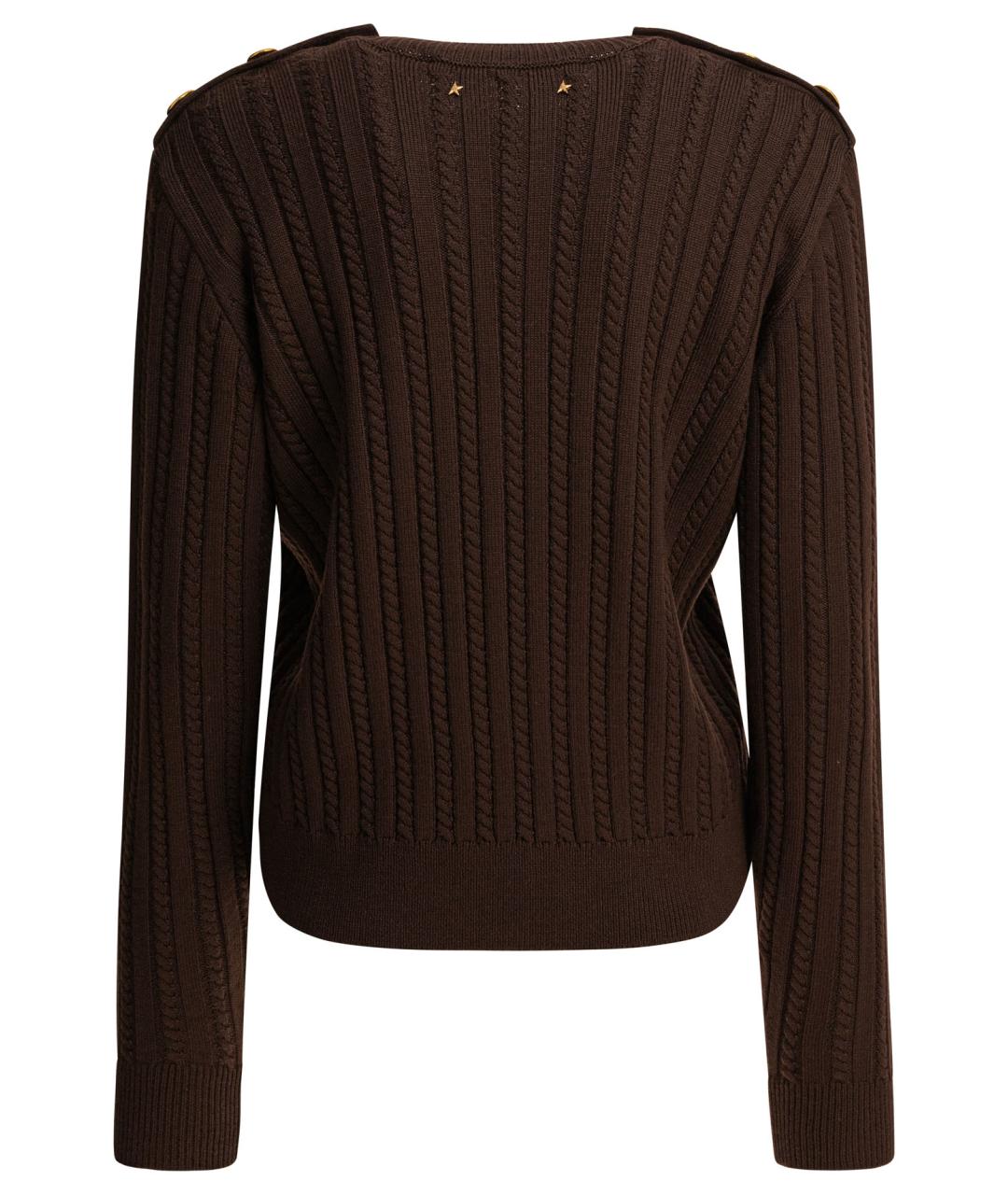 GOLDEN GOOSE DELUXE BRAND Коричневый шерстяной джемпер / свитер, фото 2