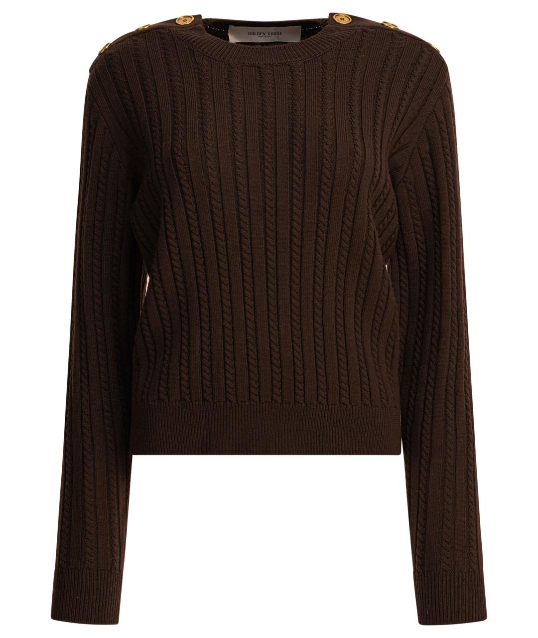 GOLDEN GOOSE DELUXE BRAND Коричневый шерстяной джемпер / свитер, фото 1