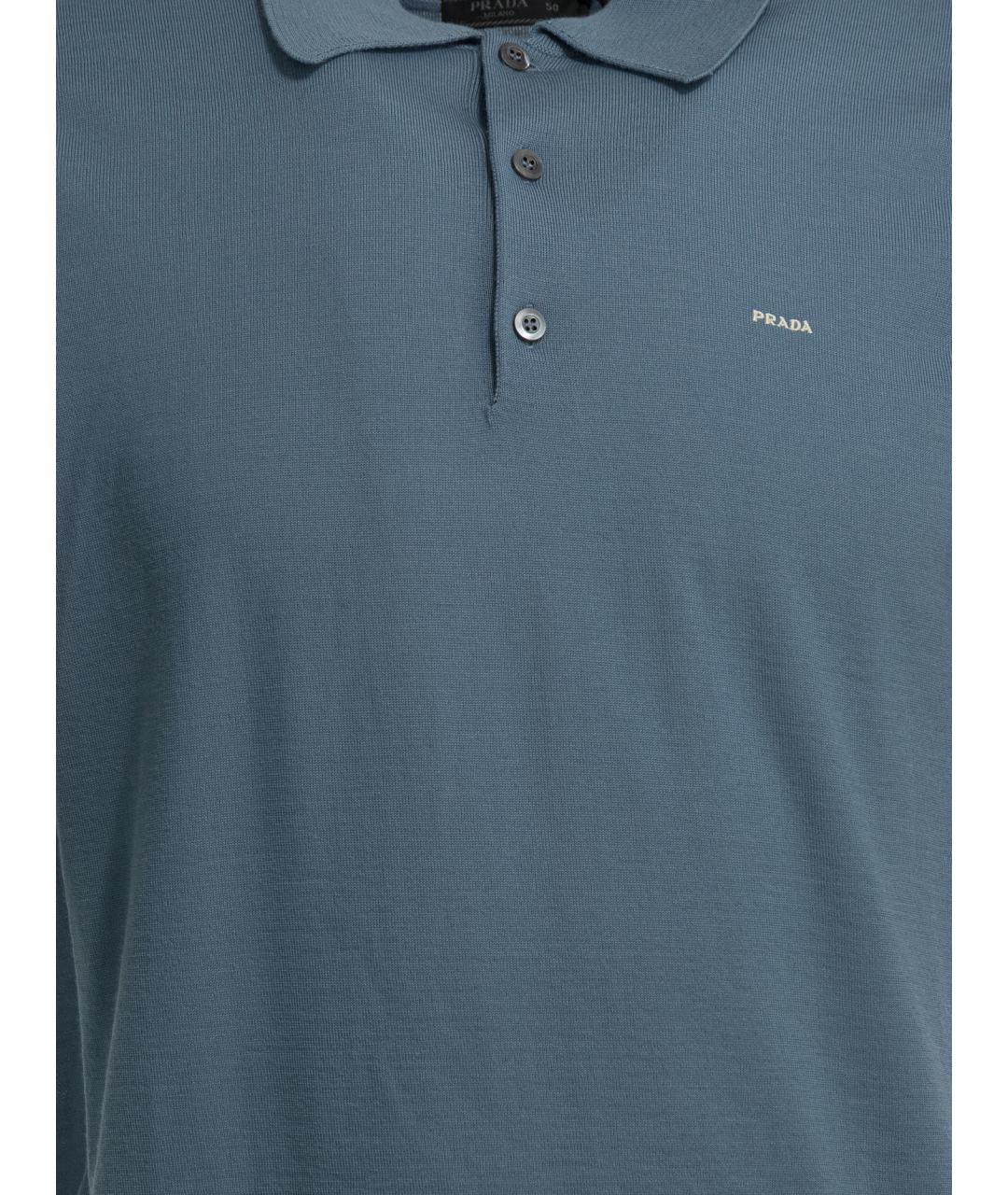 PRADA Синее поло с коротким рукавом, фото 3