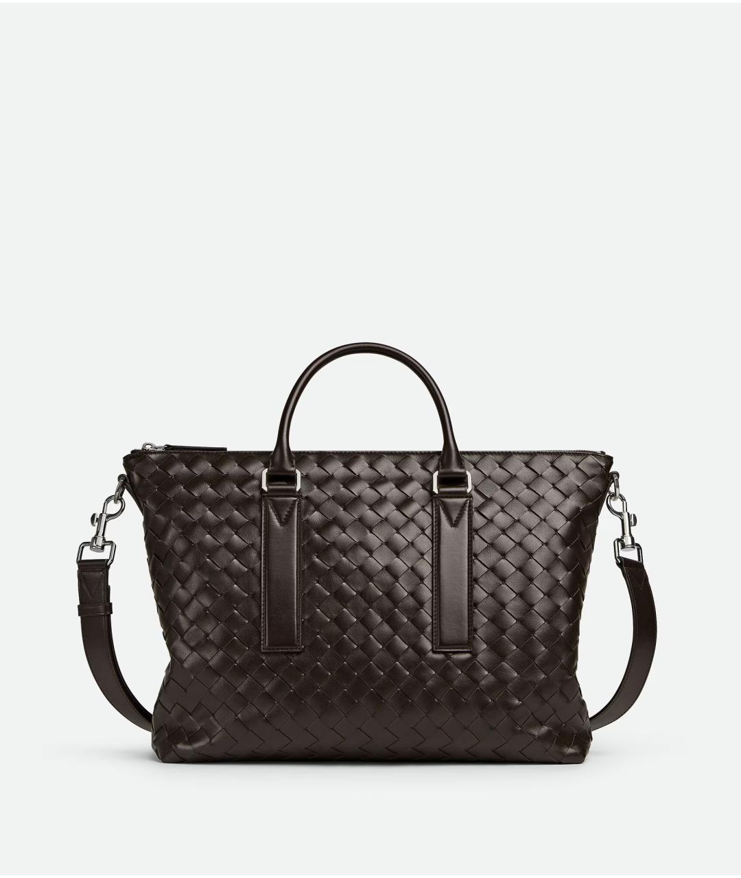 BOTTEGA VENETA Коричневая кожаная сумка на плечо, фото 1