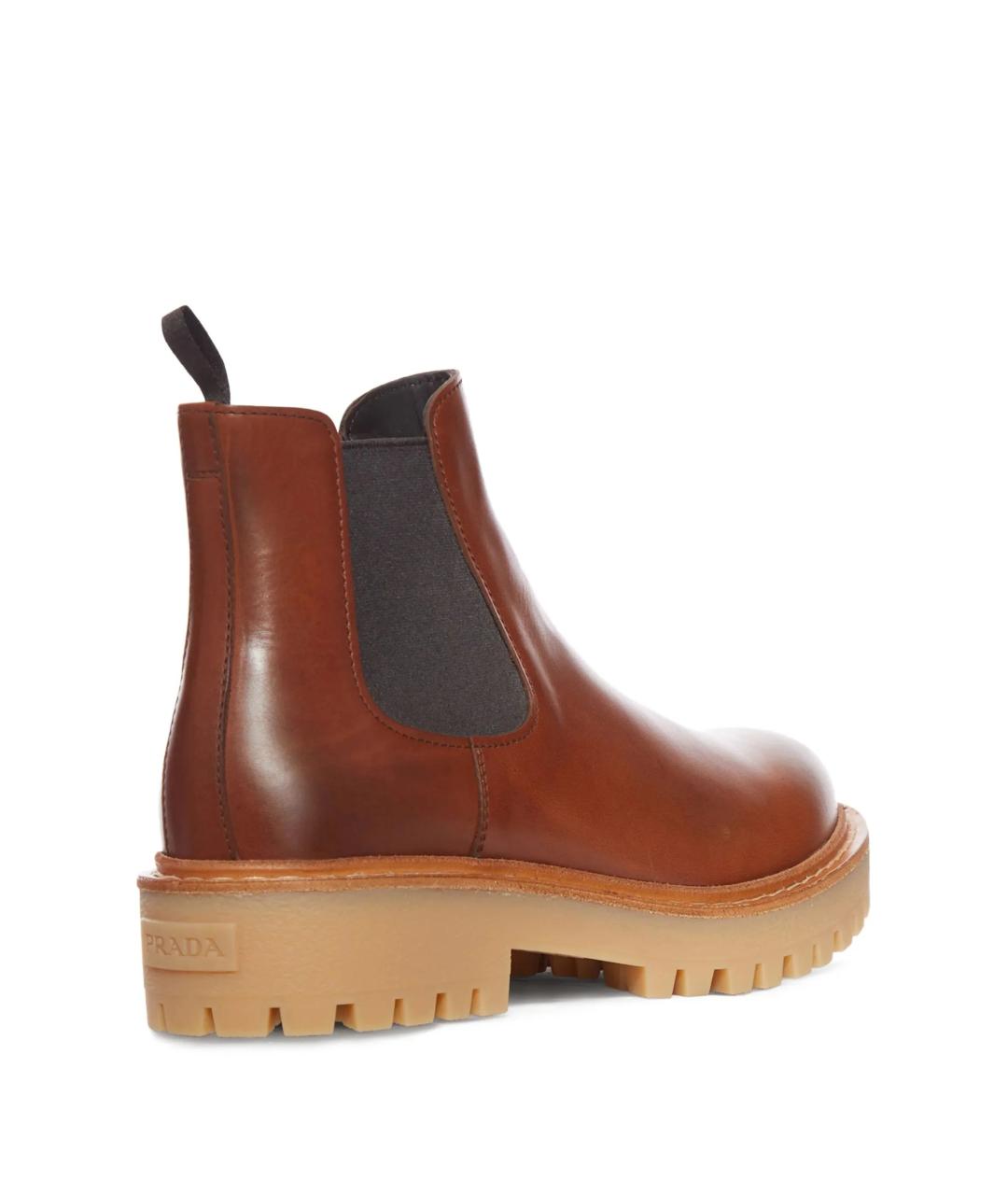 PRADA Коричневые кожаные высокие ботинки, фото 2