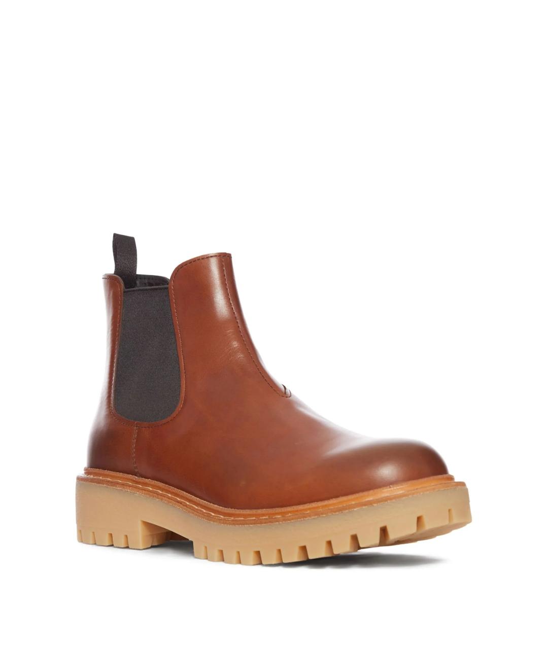 PRADA Коричневые кожаные высокие ботинки, фото 3