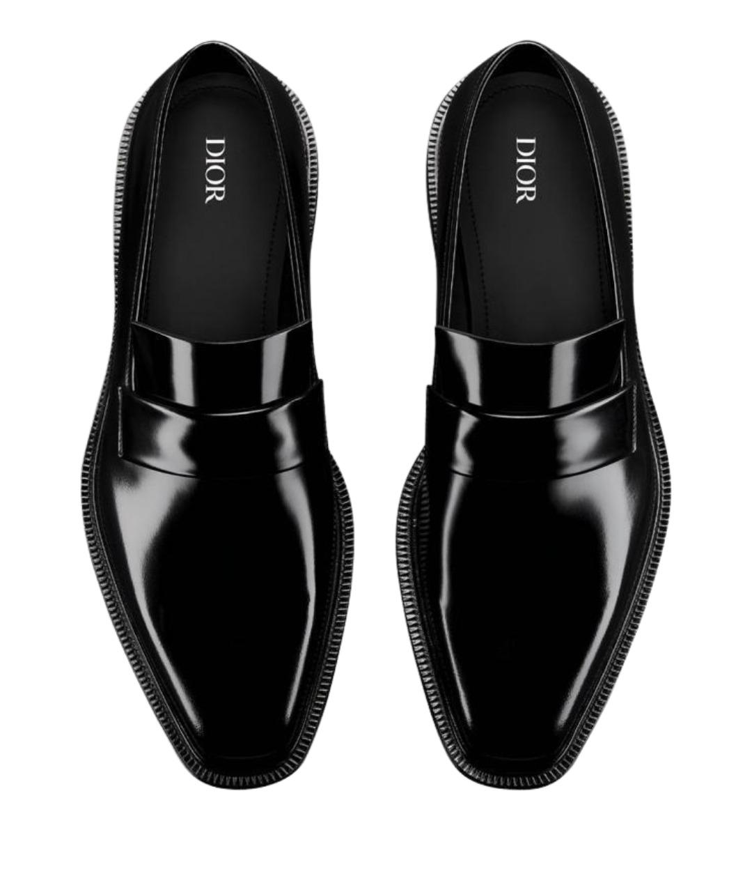 CHRISTIAN DIOR Черные кожаные лоферы, фото 3