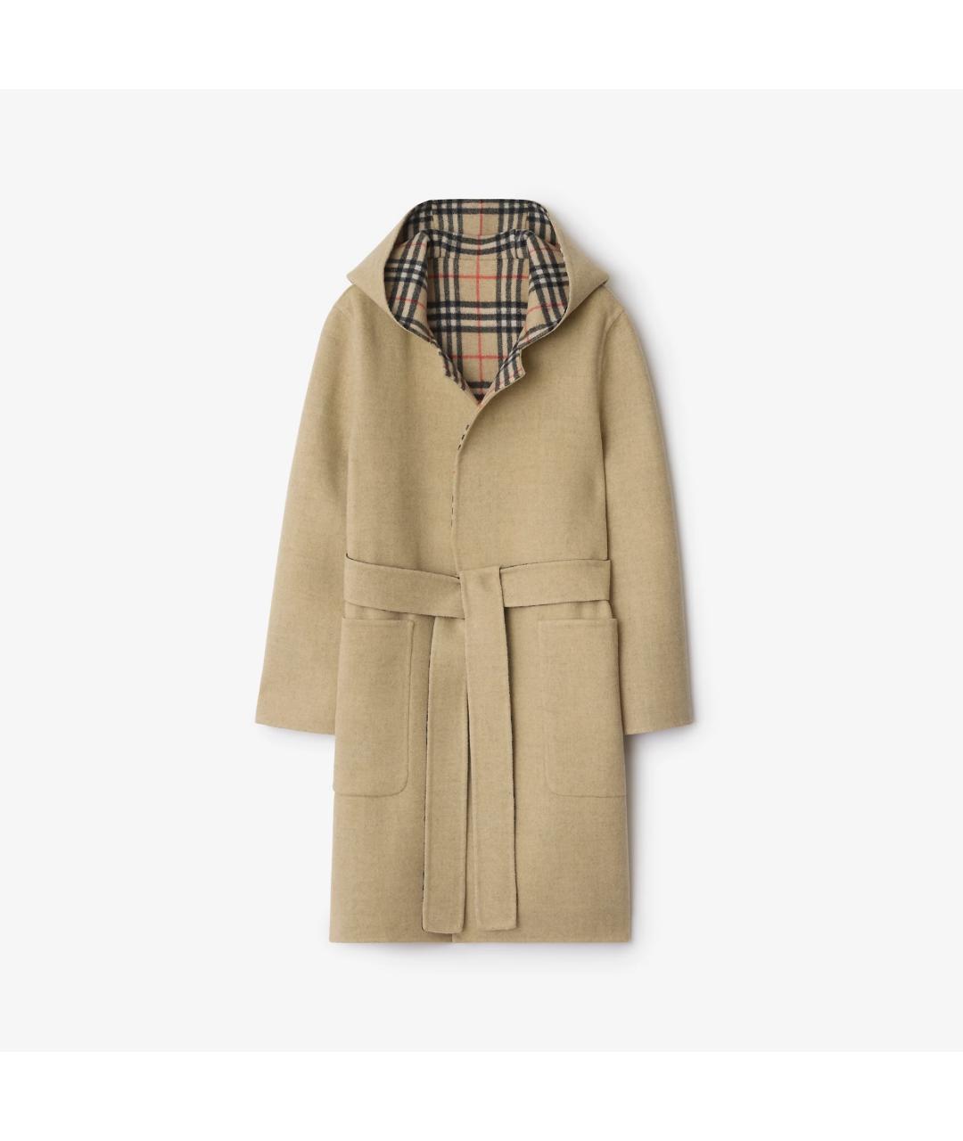 BURBERRY Бежевое шерстяное пальто, фото 1