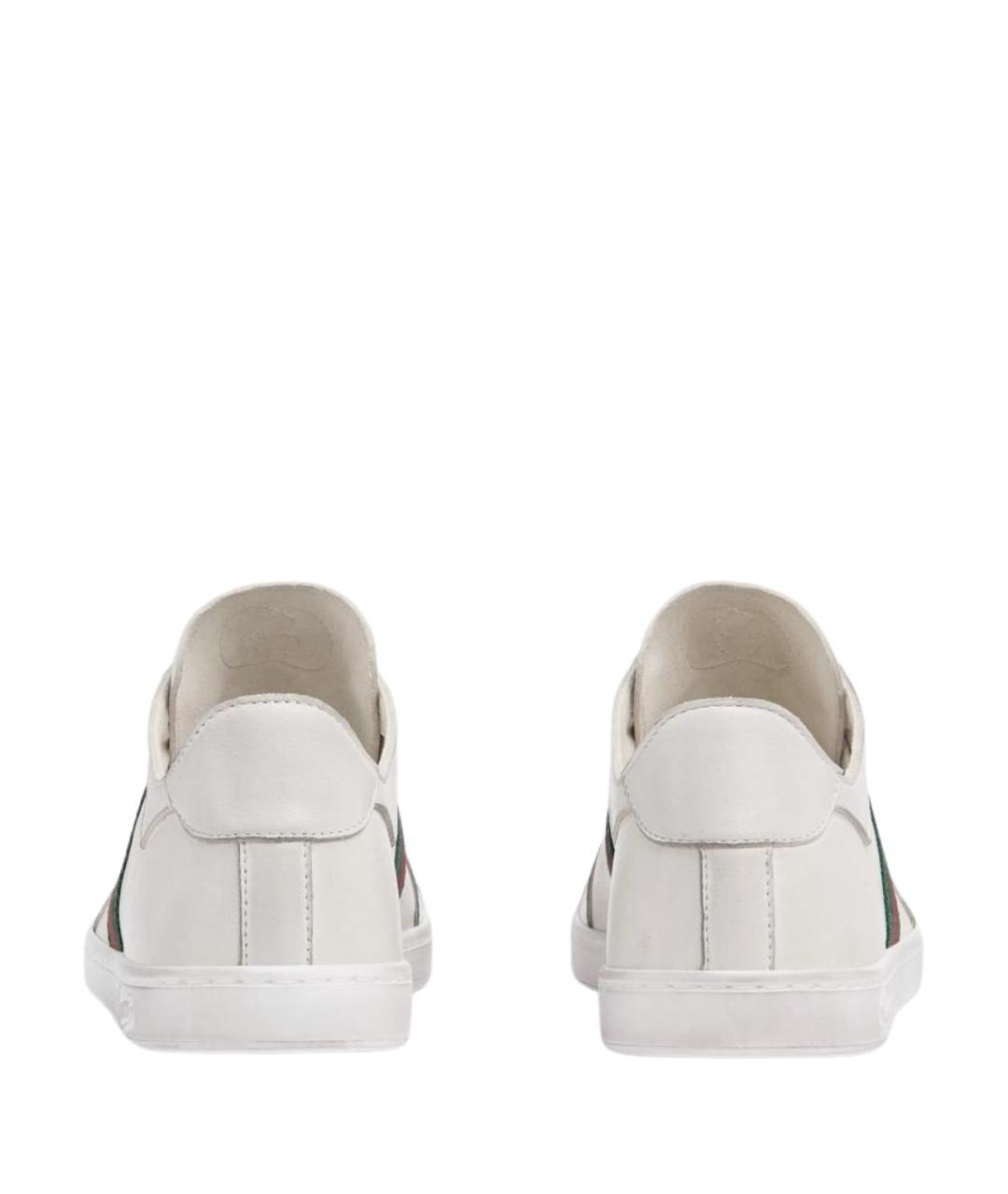 GUCCI Белые кожаные кроссовки, фото 6