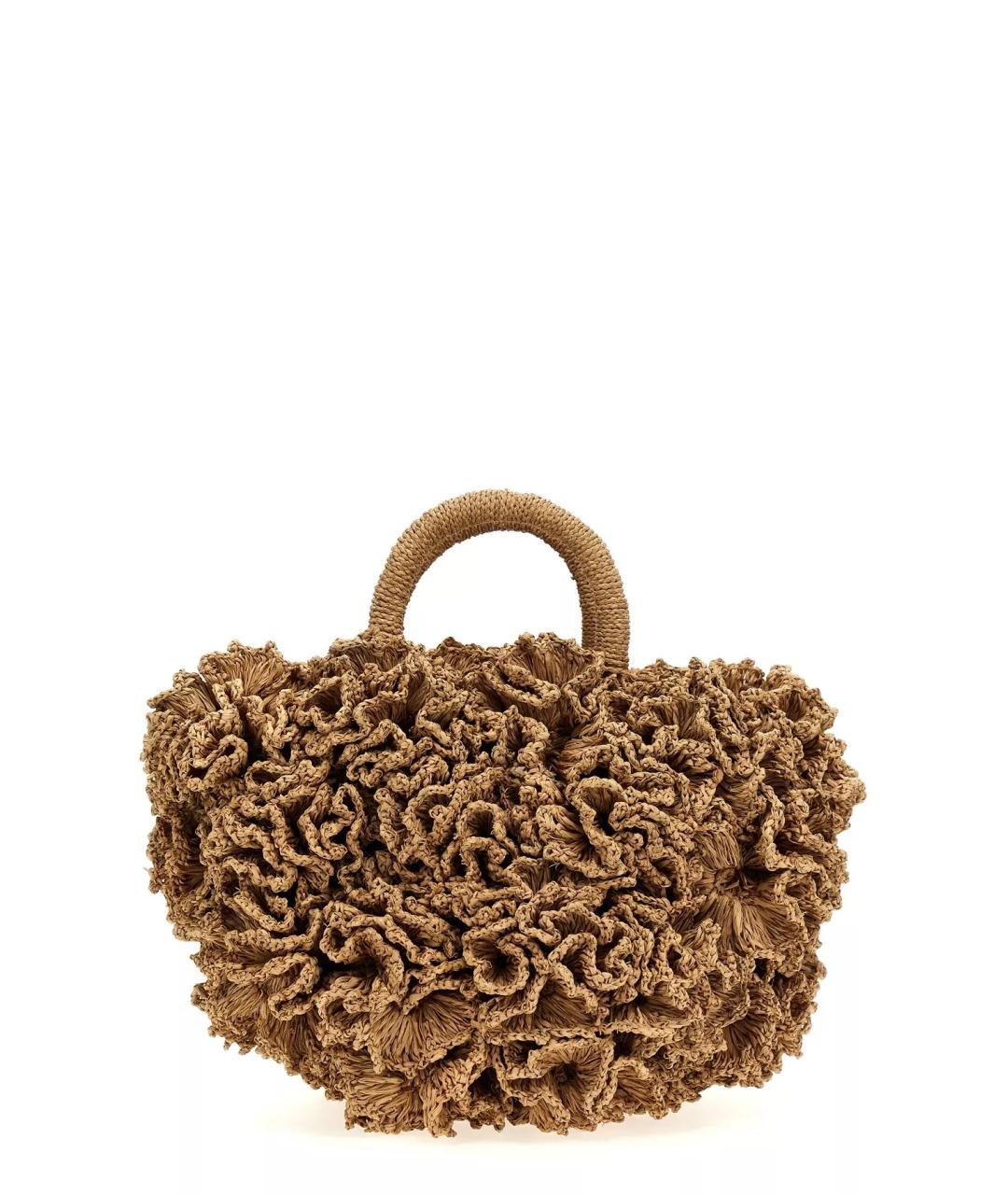 IBELIV Бежевая пелетеная сумка с короткими ручками, фото 1