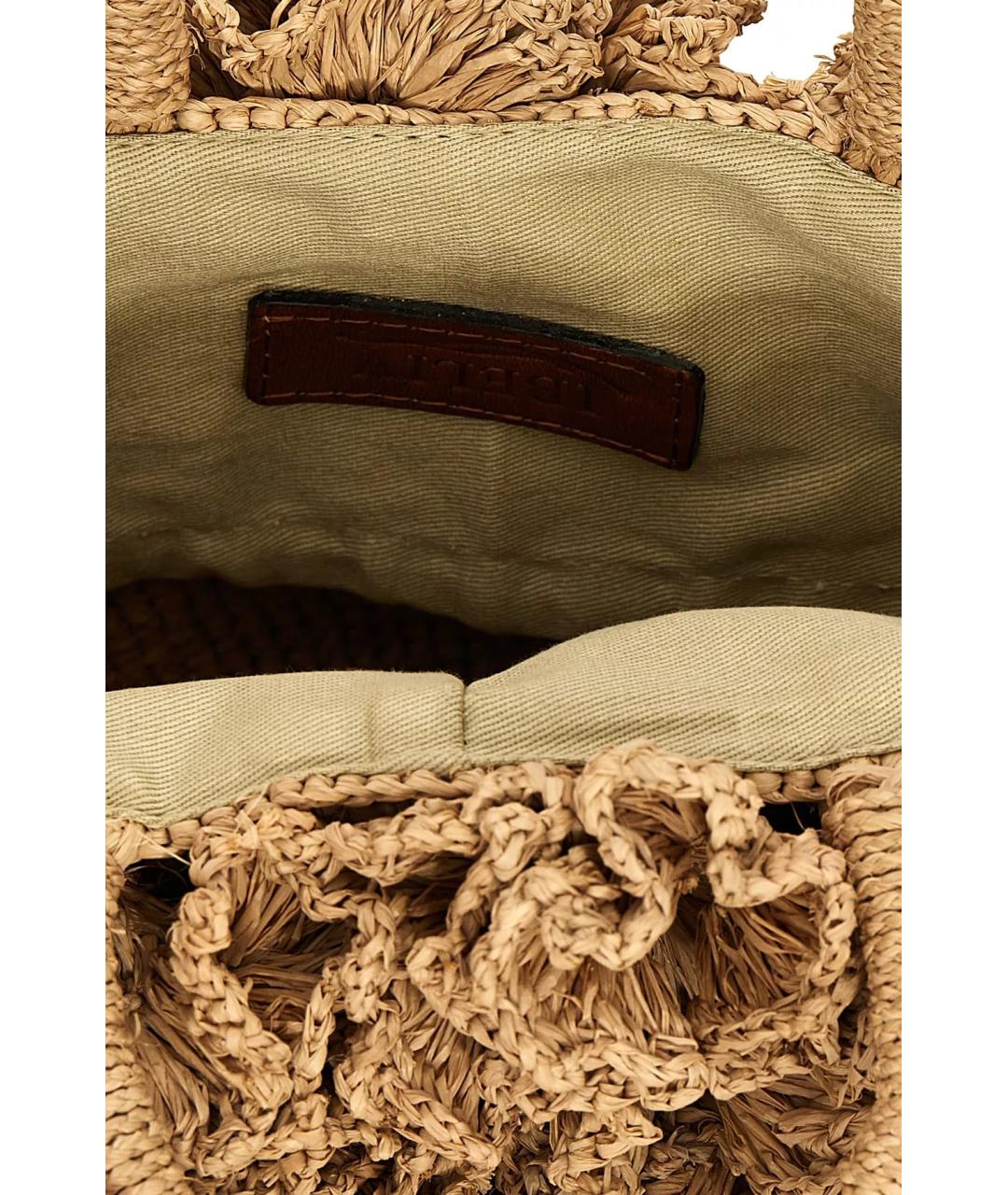 IBELIV Бежевая пелетеная сумка с короткими ручками, фото 4