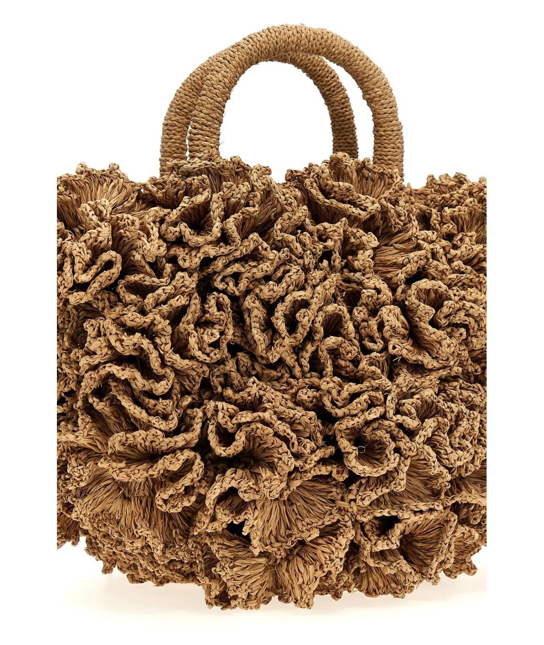 IBELIV Бежевая пелетеная сумка с короткими ручками, фото 3