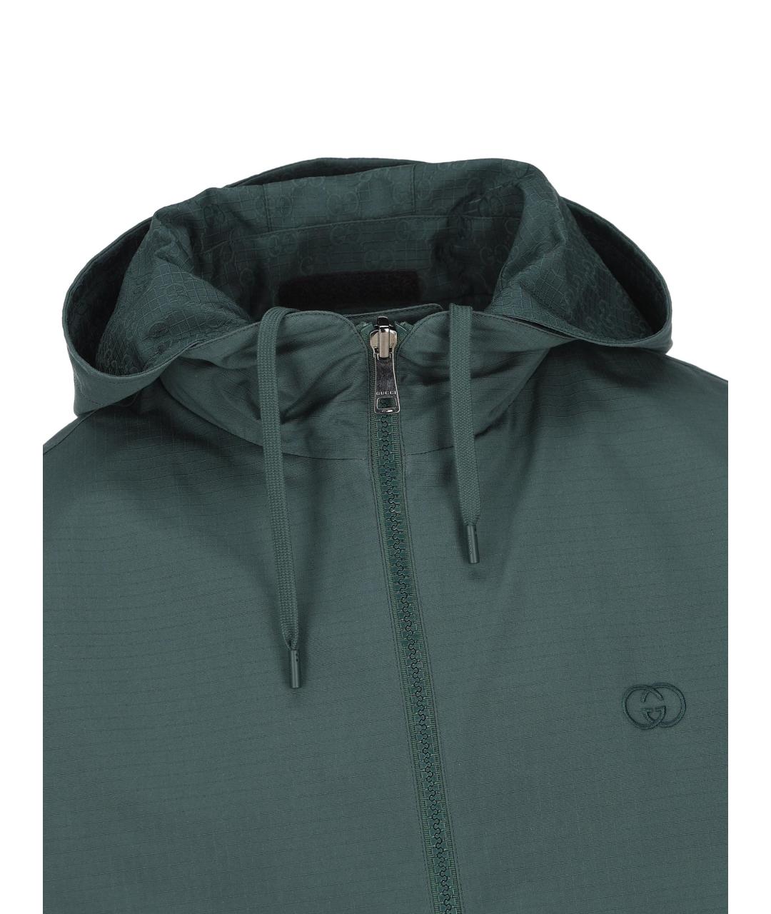 GUCCI Зеленая хлопковая куртка, фото 4