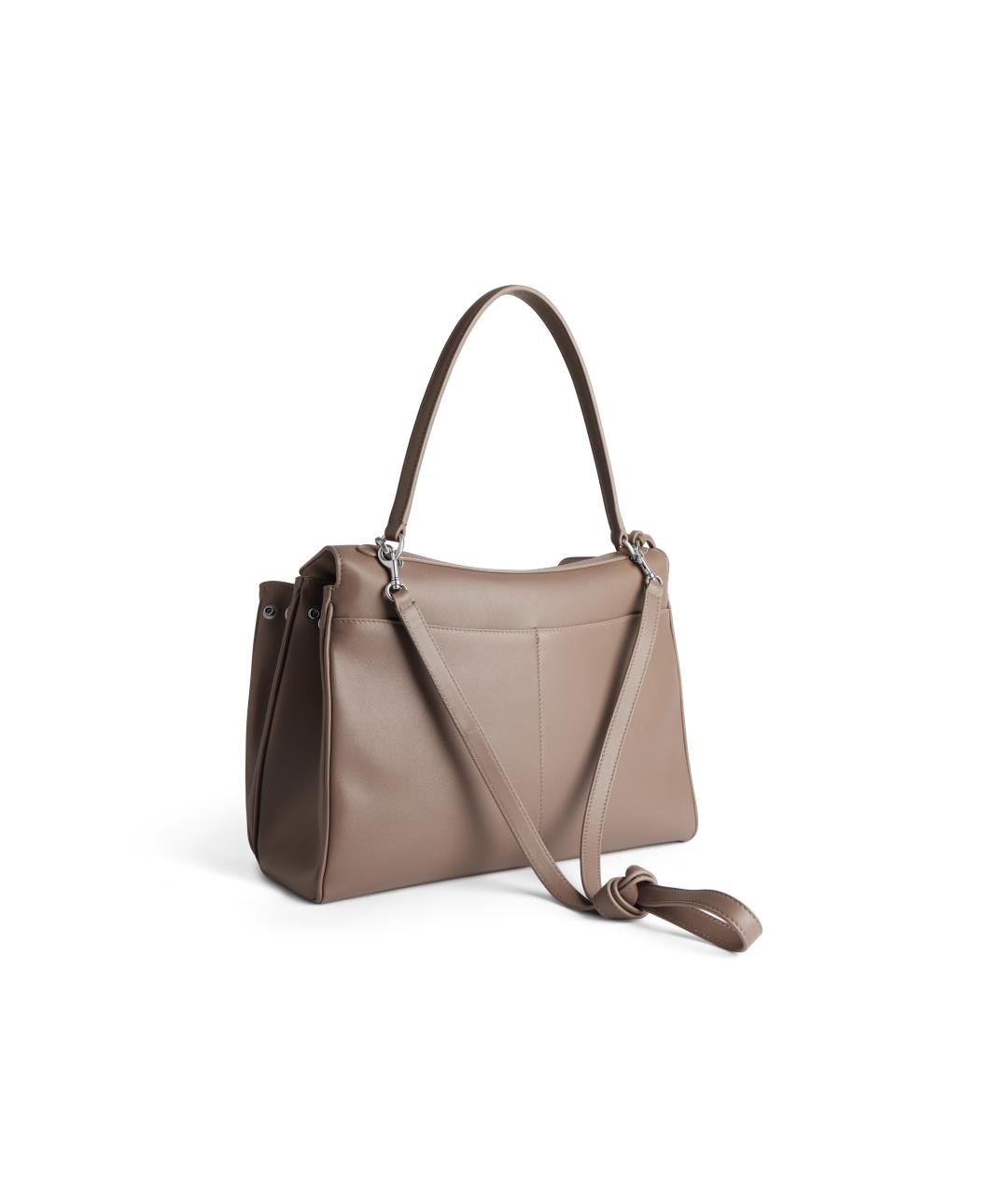 BALENCIAGA Бежевая кожаная сумка через плечо, фото 4