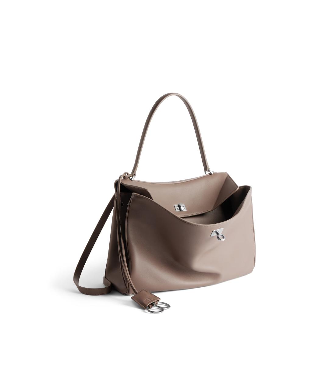 BALENCIAGA Бежевая кожаная сумка через плечо, фото 2