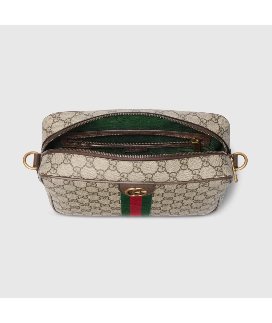 GUCCI Бежевая тканевая сумка на плечо, фото 5