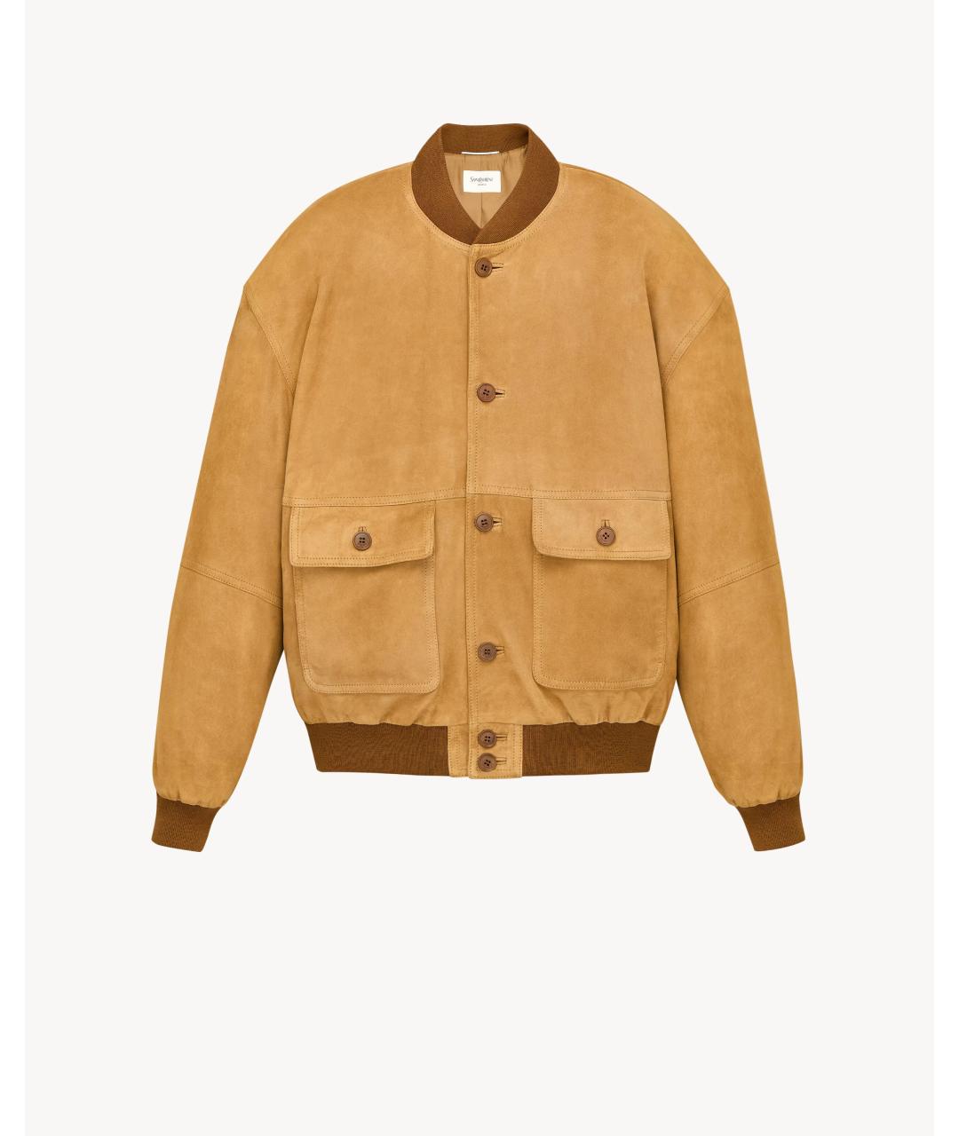 SAINT LAURENT Коричневая замшевая куртка, фото 1