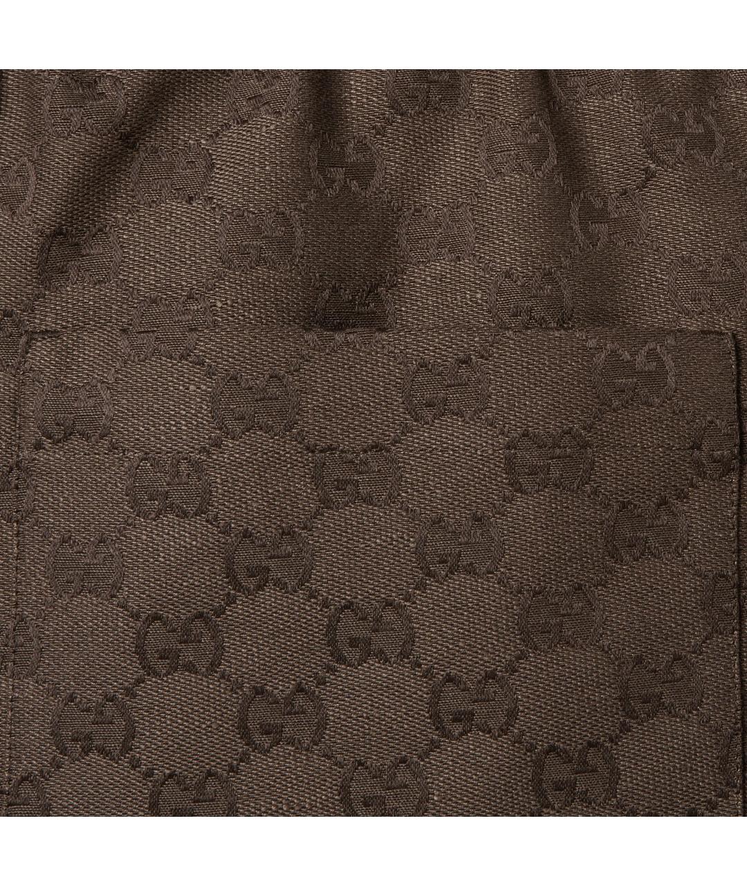 GUCCI Коричневые льняные шорты, фото 3