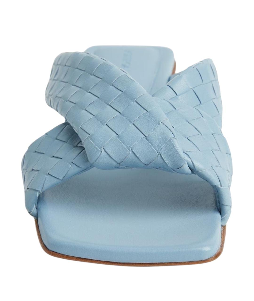 BOTTEGA VENETA Голубые кожаные сандалии, фото 5